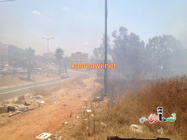 كفرقاسم- فيديو : حريق كبير في الحرش الغربي من مدخل البلدة والاطفائية تصل بعد نصف ساعة  